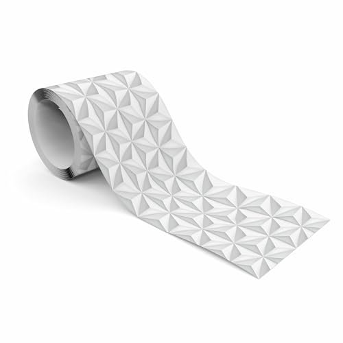 Muralo - Selbstklebende Bordüre - Tapetenbordüre Wandbördure - Dekorative Wandtatto für Wände, Möbel, Decken, Tapeten, Wandverkleidungen, Türen - Dreidimensionale Dreiecke - Br.10cm x Hö.300cm