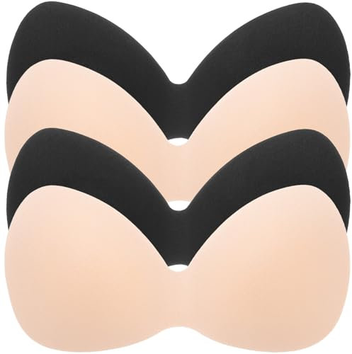 Holibanna 4Pcs One-piece Bra Pads Inserts Pushup Bra Pads for Sports Bra Removable Bra Pads Integrated Bra Pads Sports Bras Insert Pads Sports Cups Bra Replacement Insert Assorted Color