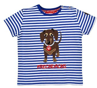 Bondi T-Shirt halbarm Geringelt ´Waldi´, Stripe Blue/White 110 Tracht Baby Jungs Artikel-Nr.91719