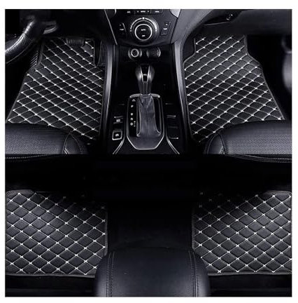 WERTYUV Auto Fußmatten, für Ford Ranger/Raptor 2022 Geruchlos Allwetterschutz Anti Rutsch Wasserdicht Zubehör Innen Fussmatten Auto Aus Leder,C-Black beige