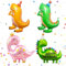 KOBOKO Dino Geburtstag Deko Folienballon, 4 Stück Dino Luftballon Kindergeburtstag Deko, Dinosaurier Luftballons Dino Deko Geburtstag, Dino Ballon für Dschungel Geburtstag Party Deko Junge Mädchen