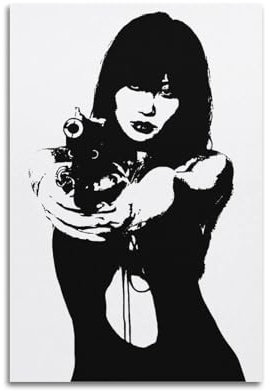 muegrbgs Schwarz-Weiß-Zeichen-Poster, Wandkunst, Abdeckung, Zimmer, Vintage-Poster, dekoratives Gemälde für Wohnzimmer, Schlafzimmer, elegantes ästhetisches Poster, 30 x 45 cm, ungerahmter Stil