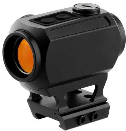 ToopMount 1x 22mm Rotpunktvisier, Shake Awake Rotpunktvisier, Mehrfach Beschichteter Red Dot Visier, 10 Stufiges Rotpunkt Zielfernrohr, Stoßfeste 3 MOA Sucher mit 20mm Picatinny Riser Basis