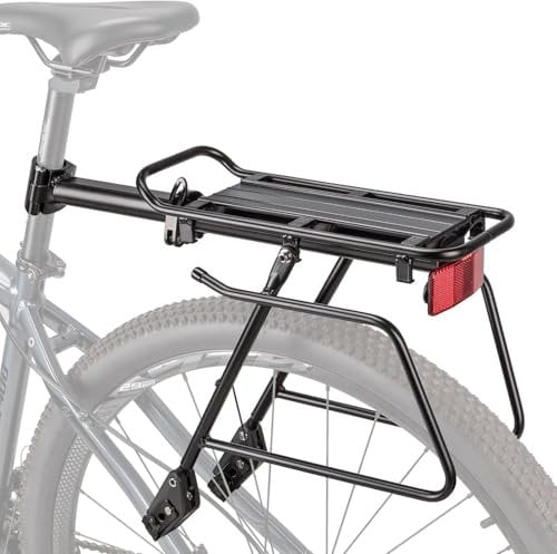 PINNAMAX Gepäckträger Fahrrad Hinten,Einstellbare Universal Fahrradgepäckträger Aluminiumlegierung mit Reflektor,für 24-29 Zoll MTB,Mountainbike,Rennrad
