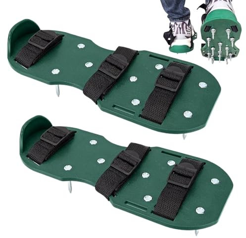 Nagelschuhe, Vertikutierer Schuhe mit Klettverschluss Aerifizierer, Vertikutierer Rasenbelüfter Handvertikutierer, Größenverstellbare Nagelschuhe Ausgleichsmasse Ideale Gartenschuhe