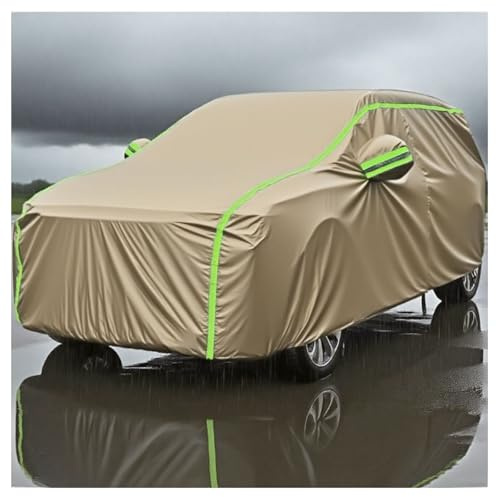wasserdichte Auto Abdeckplane für C itroën Berlingo(2018-2025) mit Reißverschluss Outdoor Autoabdeckung Winddicht Staubdicht UV-beständig Schneefest – Faltgarage Schutzhülle(Color:Khaki)
