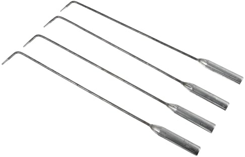 Feuerstellenhaken zum Asche Reinigen 4 Stück mit Langem Griff Edelstahl | Feuer und Röstofen, Grill Aschewerkzeug, Anti Scald Nutzung, Praktisches Ofenzubehör mit Robustem Design Zufällige Farbe