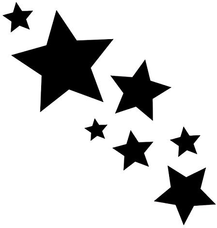 tjapalo® 8 Stück Schwarz Sterne Aufkleber selbstklebende Sterne Sticker Fenster Wandtattoo Autoaufkleber Vinyl Minimalistisch