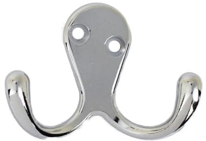 Fort Fasteners Robe Hooks Twin Chrome Plated Pack of 3