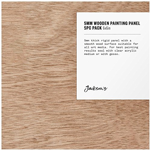 Jackson's : 5mm Wooden Painting Panel : 6x6in : Pack of 5
