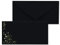 50x Briefumschläge mit Metallic Sternen - DIN Lang - Gold geprägter Sternenregen - Farbe: Schwarz - Nassklebung - 120 g/m² - 110 x 220 mm - ideal für Weihnachten