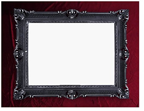 Lnxp WANDSPIEGEL BAROCKSPIEGEL Spiegel IN SCHWARZ Silber DUALCOLOR 90x70 cm ANTIK BAROCK Rokoko Shabby CHIC Renaissance JUGENDSTIL Retro Design MIT ORNAMENTVERZIEHRUNGEN LUXURIÖS PRUNKVOLL 58SP