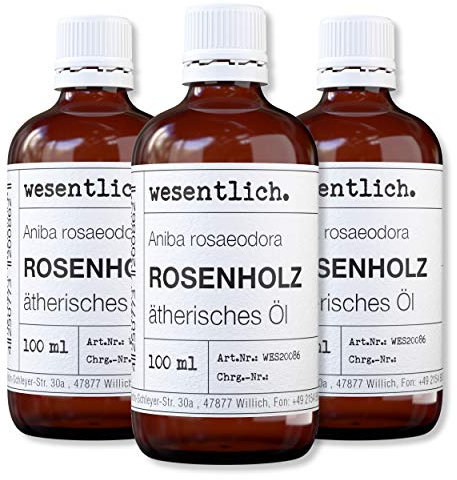 wesentlich. Rosenholzöl - ätherisches Öl - 100% naturrein (Glasflasche) - u.a. für Duftlampe und Diffuser (3x100ml)