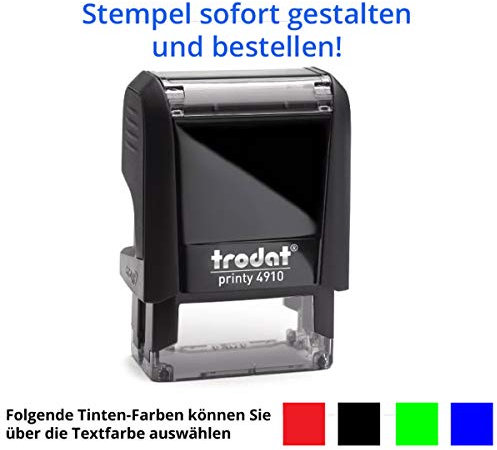 Stempel Trodat Printy 4910 (26x9 mm), für 3 Zeilen, in verschiedenen Farben, gleich Online gestalten!!! (schwarz)