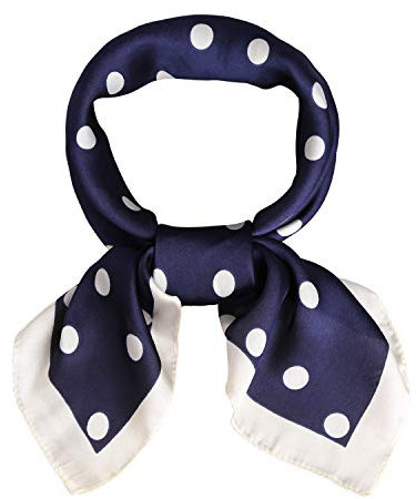 SOJOS Bandana Nicki-Tuch Damen Halstuch Kopftuch Seidentuch mit Polka Dot 70 x 70 Blau
