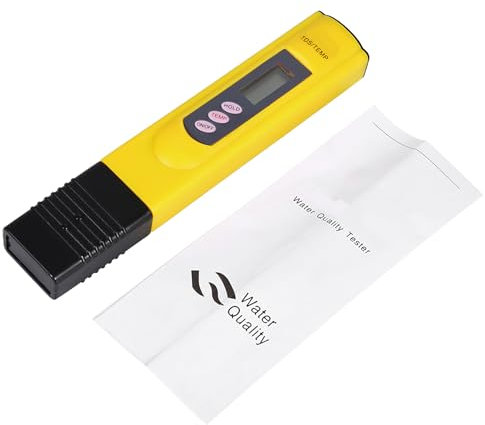 Digital TDS Messgerät Wasserqualität Tester, Handheld TDS Meter Tester mit LCD Anzeige Messbereich 0-9990ppm, Wassertester für Trinkwsser Schwimmbad Pool Aquarium Spas(Gelb)
