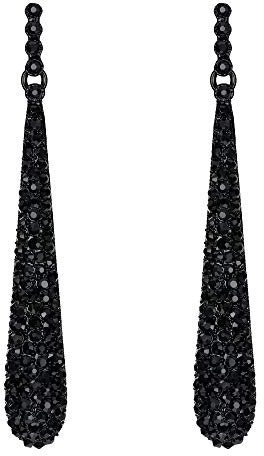Clearine Ohrringe Voll Kristall Diamant Teardrop Lange Ohrstecker für Damen Party Schwarz Schwarz-Ton