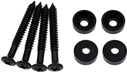 Hordion Lot de 4 vis de montage pour manche de guitare électrique, acoustique, basse, noir