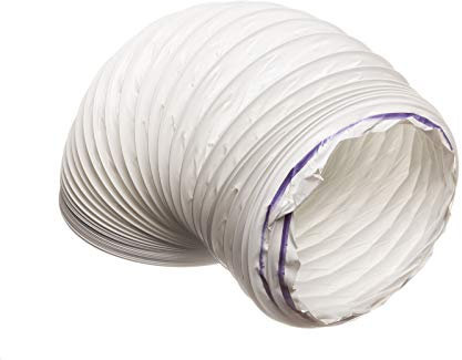 FRS 125mm / 5'' Flexible PVC Ducting Extractor Hose - 1 metre/Tumble Dryer, Cooker Hood, Extractor Fan, Air Con. (1M), White