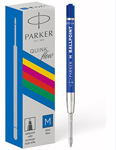 Parker Ballpoint Pen Refills | Medium Point | Blue QUINKflow Ink | 20 Count