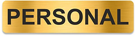 Blacked LaserTEC Leitsysteme - Acryl Schild - Eckig 4 x 16 cm - Selbstklebend - Gold gebürstet - Metall-Optik - UV beständig - Für Innen und Außen (Personal)