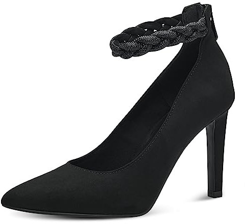 MARCO TOZZI Damen Pumps Spitz mit Riemen Spitz Elegant, Schwarz (Black), 37