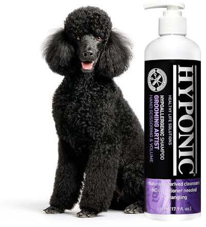 HYPONIC Shampoo für Friseure: Hypoallergenes Shampoo für Haustiere (manuelles Zuschneiden und Volumen (530 ml), Rosa, Violett, Blau