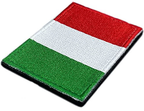 Toppe Bandiera Italia con Velkro - Toppe Ricamate per Abbigliamento - Scudo Italia (Bandiera)