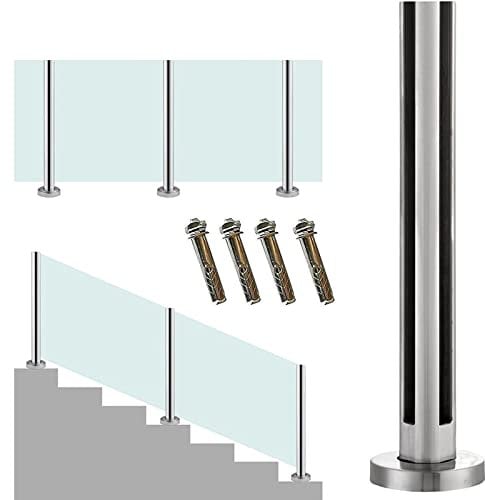 YXXSDP Glasgeländer Glasklemmen Deck-Plattform Glas-Geländerpfosten, Extra Hoch Glas-Klammer Pool Zaunpfosten Säule, Für Außentreppe/Villen-Balkon (Color : Corner Post, Size : 90cm/35.4inch)