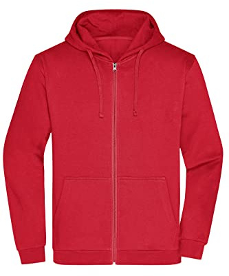 James & Nicholson Herren Basic Kapuzen-Sweatjacke - Klassische Sweatjacke mit Kapuze und Kordelzug