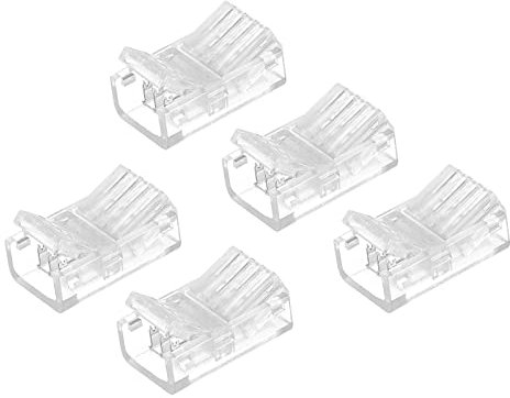 sourcing map LED Streifen Anschluss 4 Pin 10mm LED Steckverbinder für Lichtstreifen RGB Unverkabelte Klammern für Streifen Licht Lückenlose Stromschiene Beleuchtung Anschluss 5Pack