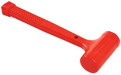 1LB Dead Blow Hammer 0.45kg RED Drop Forged Professional Workshop Car Body Repairs Wood Cylinder Camping Tent Pegs Mallet Joint Recoil DIY Garage Manual Hand Tools UK Free P&P