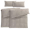 Pure Label Musselin Bettwäsche 135x200 4-teilig bestehend aus Bettbezug 135 x 200 cm 2er Set, Kissenbezug 40x80 cm 2er Set aus Baumwolle - Traumhaft kuschelige Bettwäsche-Sets in Taupe