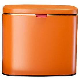 IOIUSKKU Stainless Steel Garbage Bin For Kitchen Easy Installation Odor-Free And Stainless Steel Is Sturdy Durable, 4L light orange