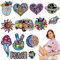 13 PCS Embroidered Assorted Iron on Patches for Clothing, Sew on Repair Patches and Badges, Fabric Repair Patches Cute Sewing Applique for Jackets, Hats, Backpacks, Jeans, DIY Accessories
