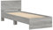 vidaXL Bettgestell, Bettrahmen mit Lattenrost, Bett Gästebett mit Kopfteil, Einzelbett Schlafzimmerbett Schlafzimmermöbel, Grau Sonoma 90x190cm Holzwerkstoff