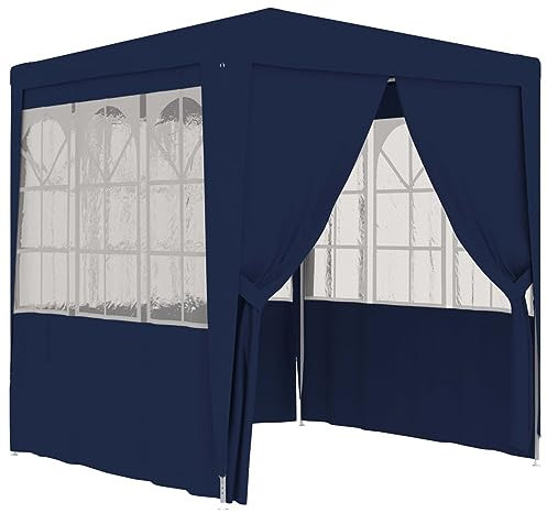 ARKEM Gazebo Professionale con Pareti 2,5x2,5 m Blu 90 g/m²,Gazebo Pergola Con Telo Impermeabile Richiudibile E Struttura Rettangolare In Acciaio Inossidabile Ad Alta Densità, Per Arredo Giardino, Ter