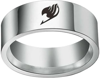 XJruixi Mojygt Mode Japanisch Anime Anime Fairy Tail Ring Tattoo Abzeichen Emaille Cartoon Edelstahl Ringe Cosplay Schmuck Geschenke