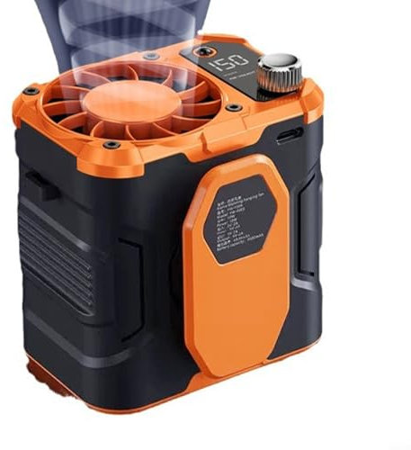 WIIYENA Ventilateur de taille portable, 8000 mAh rechargeable par USB, ventilateur de refroidissement portable, ventilateur de ceinture portable avec clip pour randonnée, camping, chantier de travail
