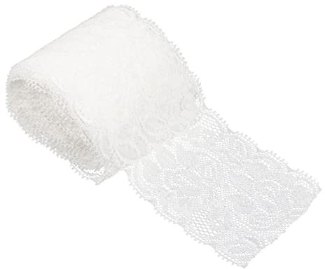 SEWACC Stretch-Spitze Kleidungsstück Zubehör Spitzenstoffstreifen tischdecke makramee Spitzenborte für Dekoration Schleife Weihnachtsband Spitzenband selber machen Nähen trimmen Nylongarn