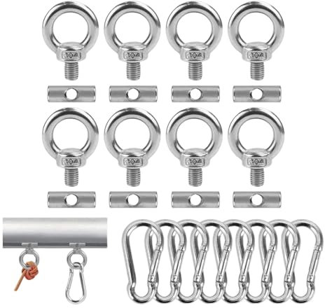Gancio per Tendalino Camper Ganci per Tenda 8 Set da 6 mm Acciaio Tende da Sole Inossidabile Ganci Accessori Roulotte Ganci per Tende da Campeggio，per Tubatura Rails per Roulotte，Camper, Barche