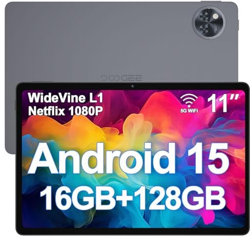 DOOGEE U11 Android 15 Tablets, 11 Inch Tablet, 16GB+128GB/2TB, 8580mAh, 90 Hz Screen Gaming Tablet, Octa Core Android Tablets, 5G WiFi/Widevine L1/ Netflix/Face Unlocking/ 13MP+5MP/OTG/GPS - Gray