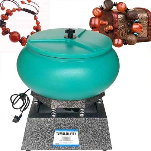 FJYAWEN Electric Polisher, Tumbler Polishing Drum, Vibration Polishing Machine, Jade Crafts,Low Noise,Convenient Run,L