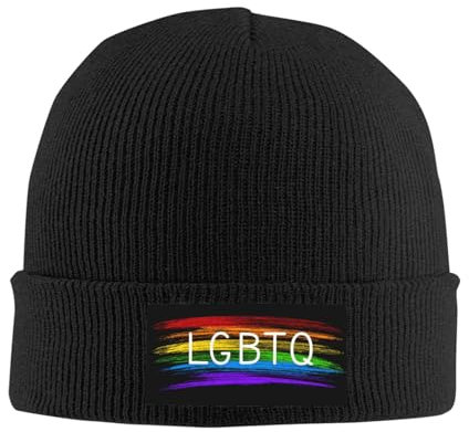 zerosevenee Unisex Beanie für Damen und Herren mit Bündchen, einfarbig, Strickmütze, Winter, weich, warm, Beanies, Mützen, Lgbtq, Einheitsgröße
