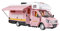 Amagogo Jouet de camping-car à l'échelle 1:32, voitures à propulsion par friction, modèle de voiture de camping-car pour cadeaux d'anniversaire, âge 4 5 6, Rose