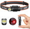 Wurkkos HD12 EDC Stirnlampe Wiederaufladbare LED-Taschenlampe mit Magnet 850LM Mini-Rotlicht AA-Stirnlampe, für Indoor & Outdoor-Abenteuer beim Wandern & Campen (5000K)