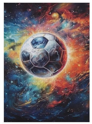 Holzpuzzles 300 Teile Fußball -Puzzle Für Jungen Und Mädchen, Schwierigkeitsgrad, Lernspiele, Familienspielzeug (42×30cm)