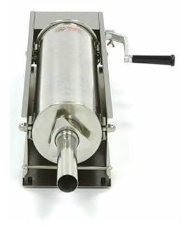 Générique Poussoir à Saucisses Manuel Horizontal 7L - Acier Inoxydable - 4 Tubes Inclus - 2 Vitesses - Idéal pour Charcuteries et Traiteurs