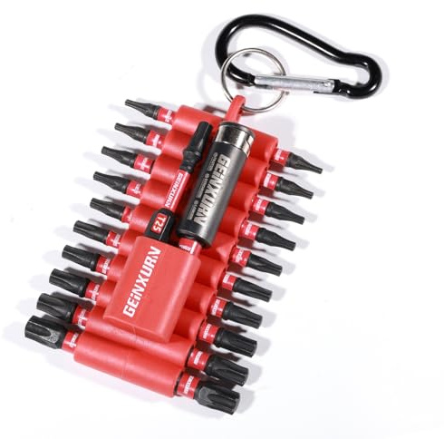 Geinxurn Impact Torx Screwdriver Bits Set, 22 Pcs 25 mm 50 mm Magnetic (T7-T40) S2 Steel Multi Star Insert Power Bit and Bit Holder with Storage Organizer