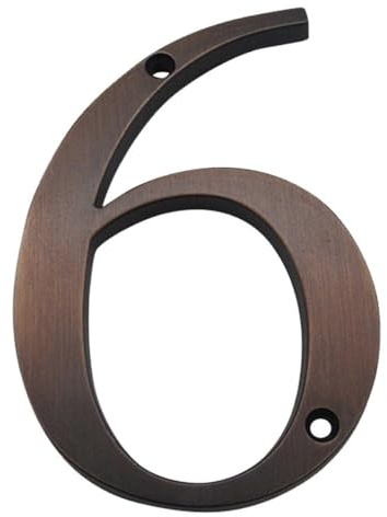 CEHJZQRPL Numeri civici Numeri di Porta Grandi, 4 in 101mm Numero civico Numero indirizzo Porta Lega di Zinco Vite montata Segnale indirizzo Esterno #0-9 Colore Bronzo Numeri Porta d'ingresso(No.6)